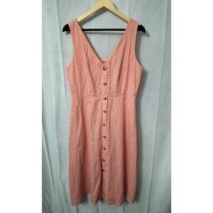 Alex Marie Linen Blend Midi Dress Sz 10 Sleeveless Cotton Resort Summer Casual
